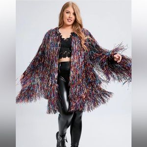 Taylor swift - Xpluswear Design Party Gradual Tinsel Fringe Swing Outerwear- new